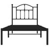 vidaXL Bedframe met hoofdbord metaal zwart 80x200 cm