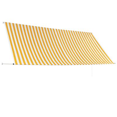 vidaXL Luifel uittrekbaar 350x150 cm geel en wit