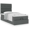 vidaXL Ottoman bed met matras 100x200cm stof donkergrijs