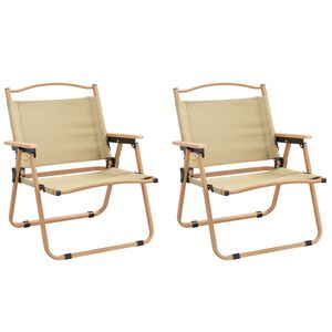 vidaXL Campingstoelen 2 st 54x43x59 cm oxford stof beige