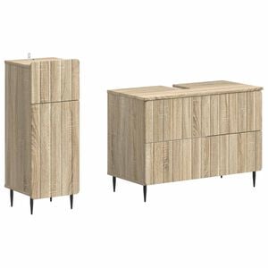 vidaXL 2-delige Badkamerkast Set ZWOLLE Sonoma Eiken Bewerkt hout