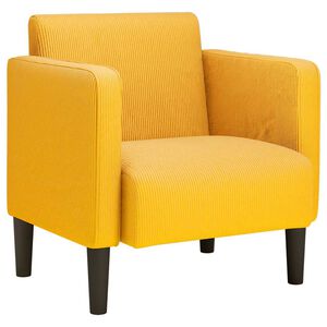 vidaXL Fauteuil met armleuningen 54 cm corduroy stof lichtgeel