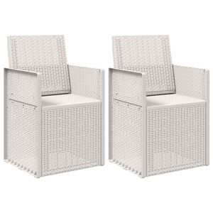 vidaXL Tuin Eetstoelen 2 pcs Wit PP