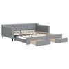 vidaXL Slaapbank met onderschuifbed lades 100x190 cm stof lichtgrijs
