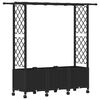 vidaXL Verhoogd Bed met Trellis en Dak Zwart 162,5 x 40 x 142 cm PP