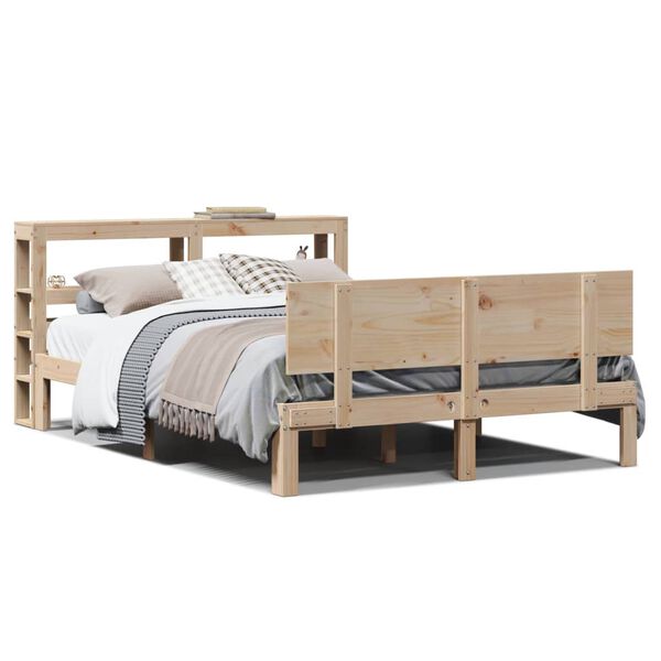 vidaXL Bedframe met hoofdbord massief grenenhout 160x200 cm