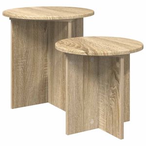 vidaXL Bijzettafelset 2 st Sonoma Eiken &Oslash; 45 x 45 cm