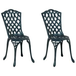 vidaXL Tuinstoel 2 pcs Groen 39 x 40 x 87cm Aluminium