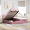vidaXL Ottoman bed met matrassen en LED's 160x200cm fluweel roze