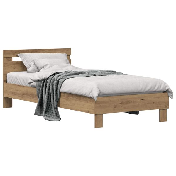 vidaXL Bedframe Artisan Eiken 98.5 x 200 cm Bewerkt hout