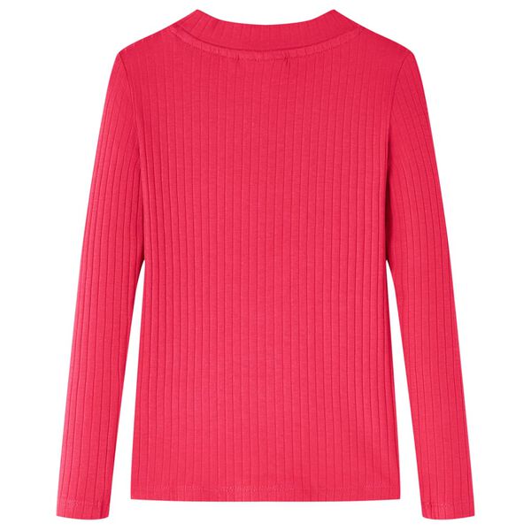 Kindershirt met lange mouwen 128 felroze