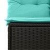 vidaXL Bankstel met kussen 7 pcs Zwart en Turquoise poly rattan