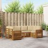 vidaXL Sofa-Sets 6 pcs Natuurlijk en Beige Massief Acaciahout