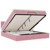 vidaXL Bed poef met matras en LED's 180x200 cm fluweel roze