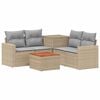 vidaXL Bankstel 6 st Beige en Licht Grijs Poly Rattan en Staal