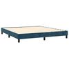 vidaXL Boxspring met matras fluweel donkerblauw 160x200 cm
