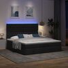 vidaXL Ottoman bed met matras en LED's 180x200cm stof zwart