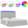 vidaXL Bed met LED-striplichten Lichtgrijs 180 x 200 cm Fluweel