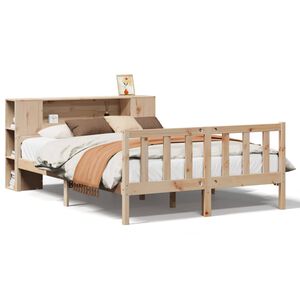 vidaXL Bed met boekenkast zonder matras massief grenenhout 120x190 cm