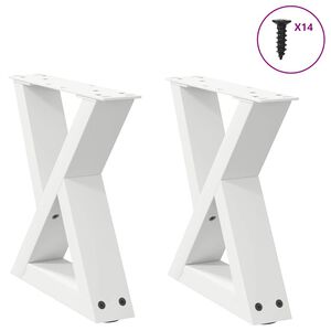 vidaXL Salontafelpoten 2 st 30x(30-31,3) cm staal wit