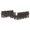 vidaXL Tuinbankenset 9 st Grijs poly rattan