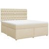 vidaXL Boxspring met matras stof cr&egrave;mekleurig 180x200 cm