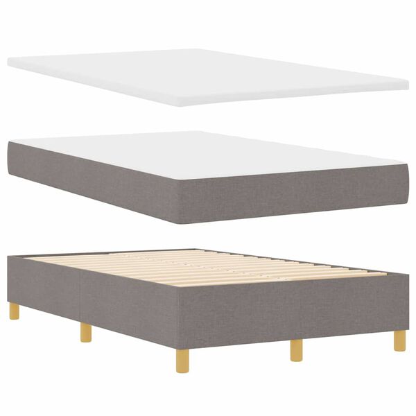 vidaXL Boxspring bed met matras met hoofdeinde Taupe 120 x 190 cm Stof