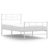 vidaXL Bedframe met hoofd- en voeteneinde metaal wit 107x203 cm
