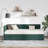 vidaXL Hoekbedframe met Matras met hoofdeinde 2 pcs Groen Fluweel