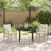 vidaXL Tuin eettafelset met kussen 3 pcs Beige poly rattan