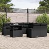 vidaXL 9-delige Loungeset met kussens poly rattan zwart
