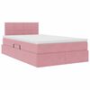 vidaXL Opslag bed met matras met hoofdeinde Roze 120 x 190 cm Fluweel