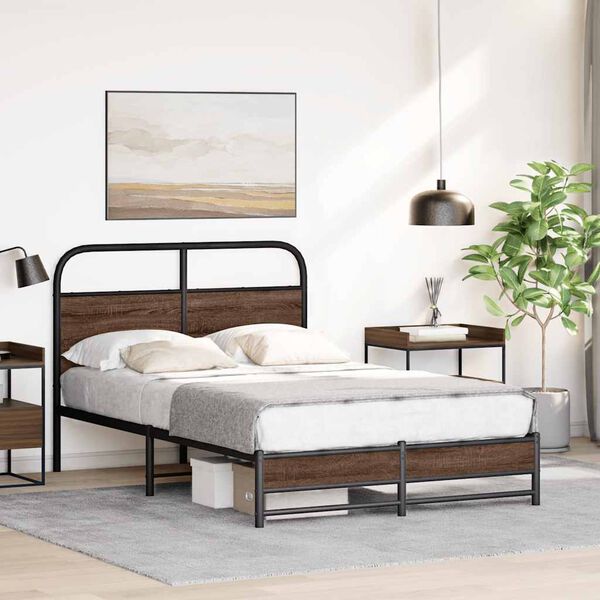 vidaXL Bedframe zonder matras bewerkt hout bruin eikenkleur 120x190 cm