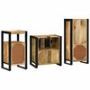 vidaXL Badkamermeubelset 3 pcs Bruin en zwart Massief Mango Hout