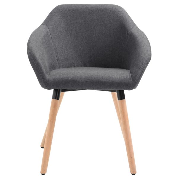 vidaXL Eetkamerstoelen 4 st stof donkergrijs