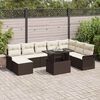 vidaXL Tuin Sofa Set met kussen 9 pcs Bruin Poly riet