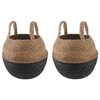 vidaXL Plantenpot met handvatten 2 st Zwart &Oslash; 22 x 20 cm 100% Zeegras