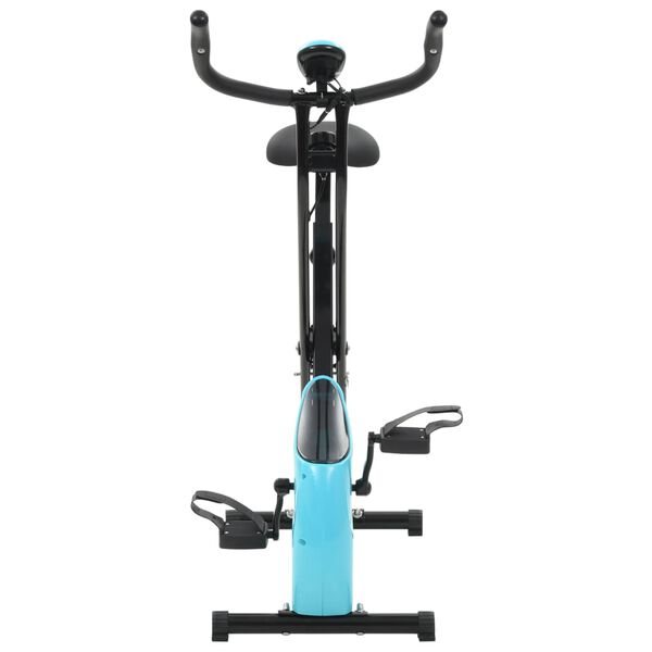 vidaXL Hometrainer X-bike magnetisch met hartslagmeter zwart en blauw