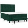 vidaXL Boxspring met matras fluweel donkergroen 140x190 cm