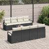 vidaXL Tuin Sofa Set met kussen 9 pcs Zwart en Cr&egrave;me poly rattan