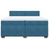 vidaXL Boxspring met matras fluweel donkerblauw 200x200 cm