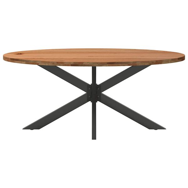 vidaXL Eettafel 200x100x74 cm ovaal massief eikenhout lichtbruin