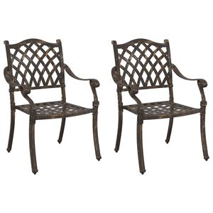 vidaXL Tuinstoel 2 st Brons Aluminium