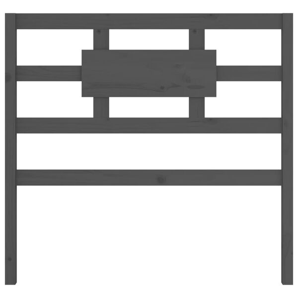vidaXL Hoofdbord 105,5x4x100 cm massief grenenhout grijs