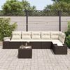vidaXL Tuin Sofa Set met kussen 7 pcs Bruin en Crème poly rattan