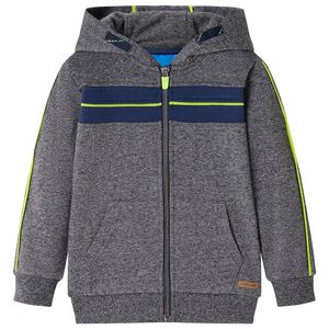 vidaXL Kindervest met capuchon en rits 104 gem&ecirc;leerd grijs