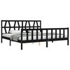 vidaXL Bedframe met hoofdbord massief hout zwart