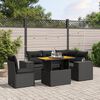 vidaXL 6-delige Loungeset met kussens poly rattan zwart