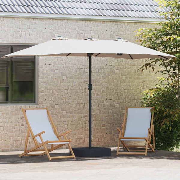 vidaXL Tuinparasol Zand en Antraciet 385 x 209 x 244 cm Polyester