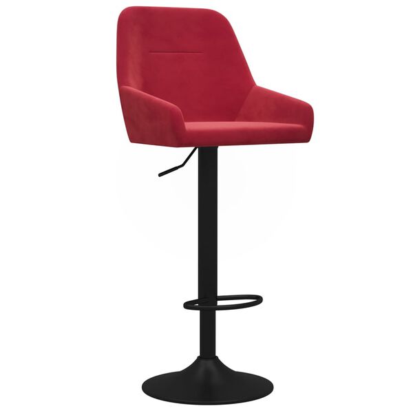 vidaXL Barkrukken 2 st fluweel wijnrood